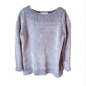 LOFT Chenille Grey Sweater L